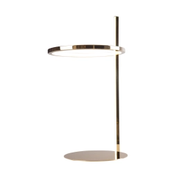Designerska, złota, elegancka lampa stołowa, nocna ze światłem LED