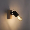 Rustykalna, drewniana lampa ścienna z ruchomym reflektorem bez klosza