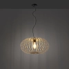 Stylowa lampa wisząca z abażurem z drewnianych pasków, styl rustykalny