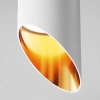 Biało-złota lampa wisząca, podłużna, ścięta tuba na GU10, do kuchni