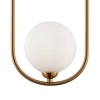 Designerska lampa wisząca w kolorze miedzi z dwoma, białymi kloszami