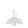 Biało-srebrna lampa wisząca, doskonała do wnętrz w stylu loft i retro