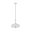 Biało-srebrna lampa wisząca, doskonała do wnętrz w stylu loft i retro