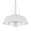 Biało-srebrna lampa wisząca, doskonała do wnętrz w stylu loft i retro