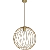 Dekoracyjna złota lampa do salonu z ażurowym, okrągłym kloszem E27
