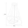 Nowoczesna wisząca lampa LED w kolorze chromu okręgi regulowana wysokość DIEGO
