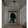 Czarna nowoczesna lampa sufitowa LED czarna futurystyczna do salonu LELO BLACK