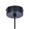 Czarna minimalistyczna lampa wisząca z dużym białym okrągłym kloszem