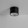 Czarny spot natynkowy, kształt walca, na żarówkę z gwintem GU10 AR111
