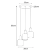 Lampa wisząca z trzema źródłami światła, możliwość skrócenia przewodów