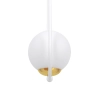 Biała lampa wisząca, elipsa z jednym kloszem w kształcie kuli