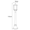 Niska lampa stojąca ogrodowa, wysokość 110cm, w czarnym kolorze