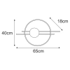 Geometryczny kinkiet z kloszem w kolorze bursztynu, o średnicy 14cm