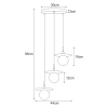 Dekoracyjna, grafitowa lampa wisząca z trzema źródłami światła