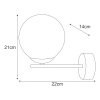 Stylowy kinkiet ścienny z kloszem w kształcie kuli, unikalny design