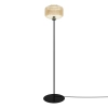 Lampa podłogowa do salonu na czarnej nodze i z kloszem CLARK