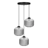 Loftowa lampa sufitowa do salonu, 3 zwisy z kloszami CAMPO
