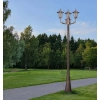 Wysoka trójramienna lampa ogrodowa czarno-złota solidna latarnia