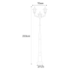 Dwuramienna wysoka czarna lampa ogrodowa stojąca parkowa latarnia STANDARD