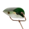 Elegancka stylowa lampka bankierska stołowa z zielonym kloszem