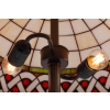 Klasyczna lampa podłogowa z ozdobnym witrażowym kloszem w stylu vintage