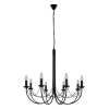 Elegancka czarna lampa wisząca świecznik do salonu na łańcuchu
