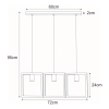 Potrójna czarna lampa wisząca minimalistyczna industrialna do salonu