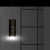 Punktowa, abażurowa lampa wisząca z motywem czarnego marmuru
