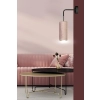 Stylowa lampa ścienna do przytulnej sypialni, różowo-złoty abażur