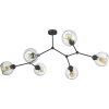 Molekularna lampa sufitowa z sześcioma kloszami i czarną oprawą