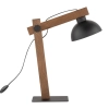 Nowoczesna lampka biurkowa z drewnianym, regulowanym ramieniem
