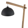 Nowoczesna, regulowana lampa podłogowa z drewnianym ramieniem