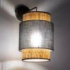 Lampa ścienna w stylu eco, kinkiet z dekoracyjnym abażurem z rafii