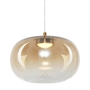 Bursztynowa lampa wisząca LED ze szklanym, okrągłym kloszem