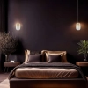 Lampa wisząca LED do przytulnej sypialni, szklany klosz
