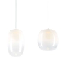 Lampa wisząca LED, cztery zwisy z kloszami w kolorze białym