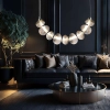 Lampa wisząca LED do nowoczesnego salonu, szklane klosze