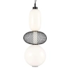 Biało-czarna lampa wisząca LED w stylu nowoczesnym do salonu