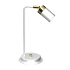 Minimalistyczna, biało-złota lampka na biurko do pracy i nauki