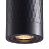 Czarny downlight, zdobiona tuba z punktowym światłem