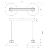 Podwójna lampa wisząca, metalowe klosze w kolorze bieli i złota FELIX