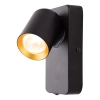Czarno-złota lampa ścienna, minimalistyczny kinkiet reflektor