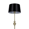 Elegancka, czarno-złota lampa podłogowa z włącznikiem na przewodzie