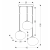 Lampa wisząca z okrągłym mocowaniem, trzy ozdobne klosze