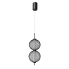 Lampa wisząca LED w kolorze czarnym, dwie druciane kule