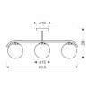 Lampa sufitowa z trzema okrągłymi kloszami, idealna do kuchni