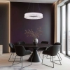 Lampa wisząca LED w kolorze białym, okrąg z imitacją kryształu