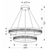 Lampa wisząca LED w kolorze czarnym, dwa okręgi