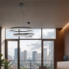 Lampa wisząca LED w kolorze czarnym, dwa okręgi