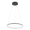 Minimalistyczna, ledowa lampa wisząca, czarne koło 4000K ⌀60cm